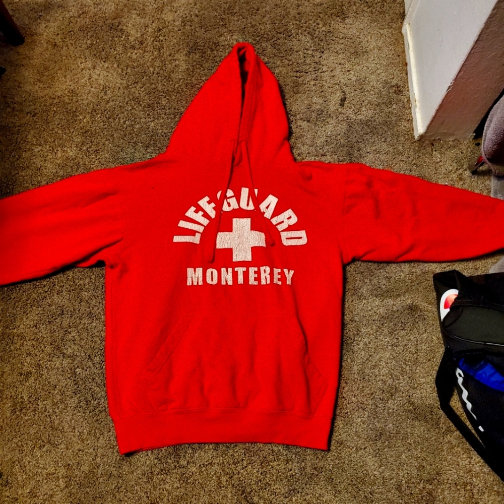 Medium red life gaurd Monterey hoodie